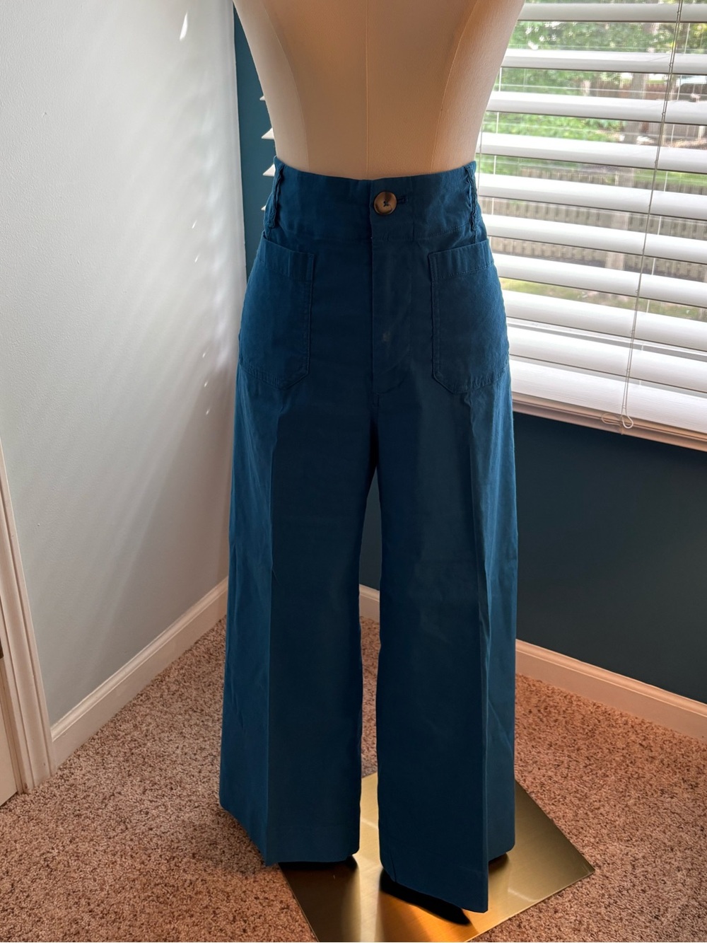 Anthropologie Mauve Colette Wide-Leg High-Waist in Deep Teal